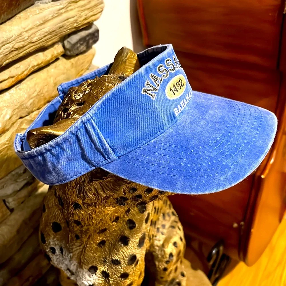 Nassau Bahamas Blue Denim Visor. NWOT. Adjustable